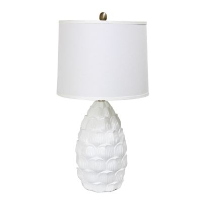 Lalia Home Tall Coastal Seashell Traditional Table Lamp with White Shade