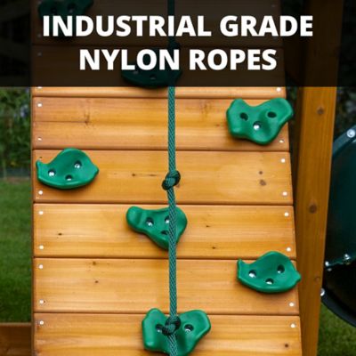 Image showing 9 th Gorilla Playsets Empire Wooden Swing Set with Monkey Bars, Multiple Decks, and Playset Slides, 01-0089-AP