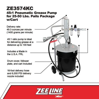 Image showing  45:1 Grease Pump for 25 lb. to 50 lb. Pails Package with Cart