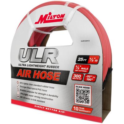 Image showing  ULR 1/2 in. ID x 25 ft., 1/2 in. MNPT, Ultra-Lightweight Durable Air Hose for Extreme Environments