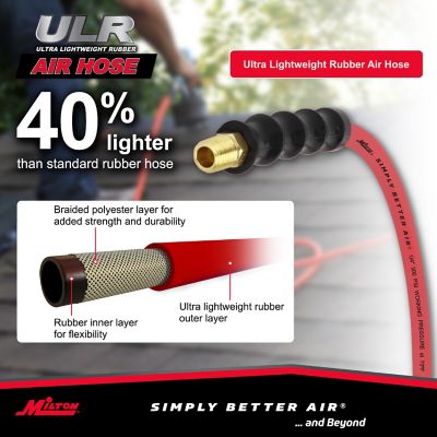 Image showing  ULR 1/2 in. ID x 50 ft., 3/8 in. MNPT, Ultra-Lightweight Durable Air Hose for Extreme Environments