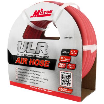 Image showing  ULR 1/4 in. ID x 25 ft., 1/4 in. MNPT, Ultra-Lightweight Durable Air Hose for Extreme Environments