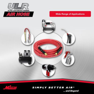 Image showing 5 th Milton ULR 1/4 in. ID x 25 ft., 1/4 in. MNPT, Ultra-Lightweight Durable Air Hose for Extreme Environments