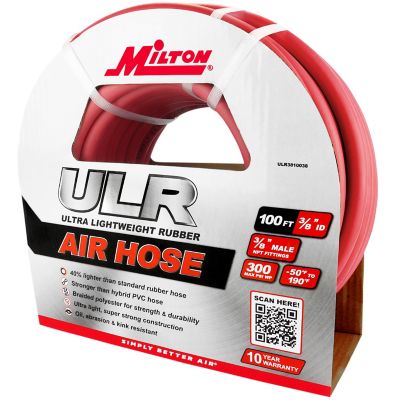 Image showing  ULR 3/8 in. ID x 100 ft., 3/8 in. MNPT, Ultra-Lightweight Durable Air Hose for Extreme Environments