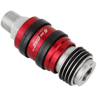 Image showing  5 In ONE Universal Safety Exhaust Quick-Connect Industrial Coupler, 3/8 in. FNPT