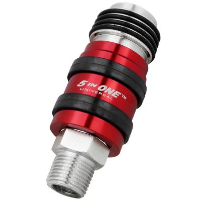 Image showing  5 In ONE Universal Safety Exhaust Quick-Connect Industrial Coupler, 3/8 in. FNPT