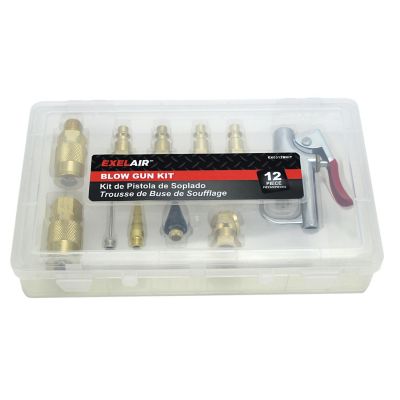 Image showing  EXELAIR 12-PC Blow Gun and Air Accessory Kit