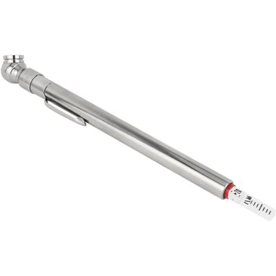 Milton Tire and Tread Pencil Gauge, 10-70 PSI, Single Ball-Head Air Chuck, Nickel Plated Brass