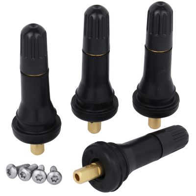 Milton Tire Valve Stem, 2-1/4 in. 90-Degree TPMS Tubeless Tire Valves, .453 in. Rubber, 60 PSI, 4 Pieces