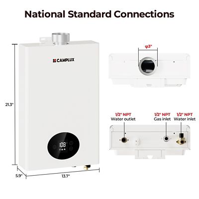 Image showing  Instant 2.64 GPM 68,000 BTU Indoor Propane Tankless Water Heater