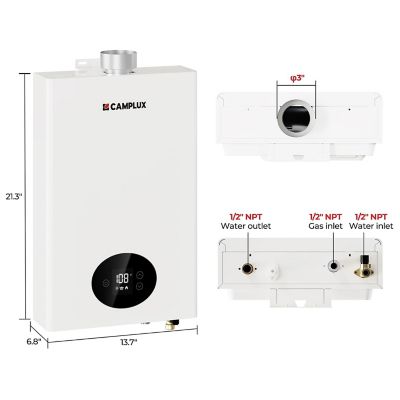 Image showing  4.22 GPM 102,000 BTU Propane Tankless Water Heater Indoor White