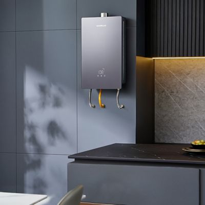 Image showing 7 th Camplux 4.22 GPM 102,000 BTU Indoor Natural Gas Tankless Water Heater, Gray