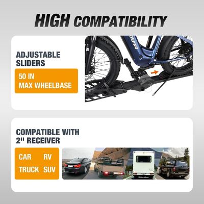 Image showing  100 lb. Capacity 1-Bicycle Sole R Hitch-Mounted Bike Rack with Ramp 2 in. Receiver