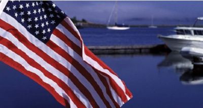 Image showing  18 x 12 American Flag with Sewn 50 Stars, Marine Series, 8418