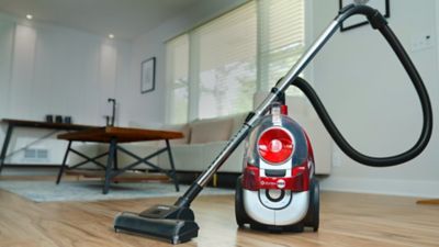 Image showing  Vortex Red Bagless HEPA Canister Vacuum