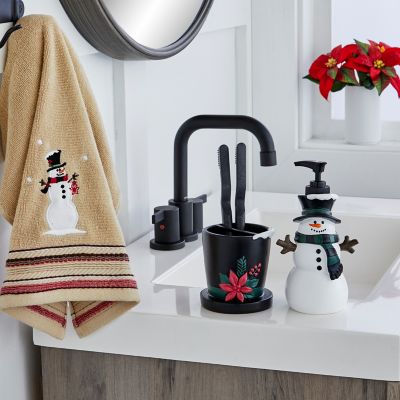 Image showing  Rustic Plaid Snowman Toothbrush Holder