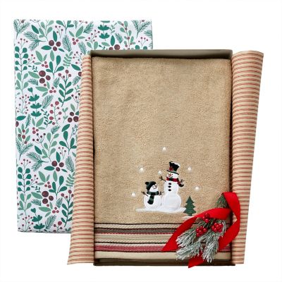 Image showing  Rustic Plaid Snowman Bath Towel