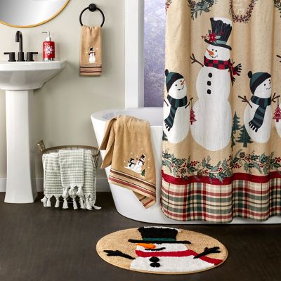 Image showing  Rustic Plaid Snowman Bath Towel