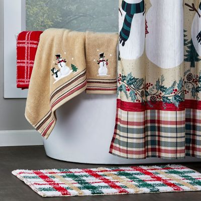 Image showing  Rustic Plaid Snowman Bath Towel