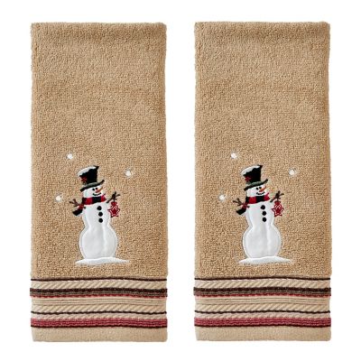 SKL Home Rustic Plaid Snowman 2 pc. Hand Towel