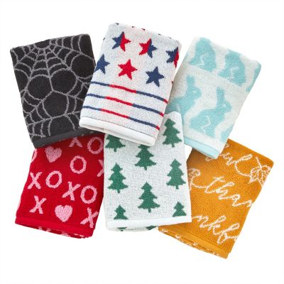 SKL Home 6 pc. Holidays Jacquard Hand Towel Set