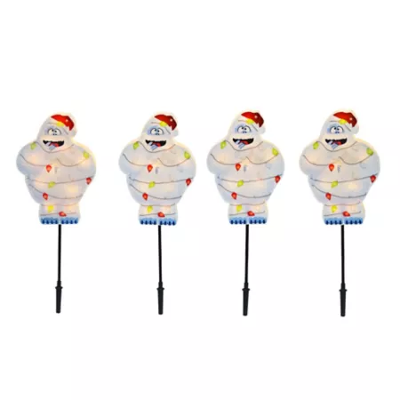 ProductWorksRudolph PreLit PVC 4 pieces Bumble Path Markers Christmas Yard Stakes