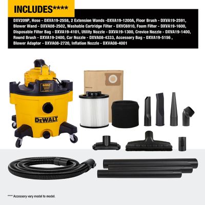 Image showing  9 Gallon 5 Peak HP Wet/Dry Vacuum with Detachable Blower, Filter, and Accessories