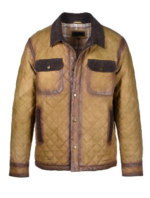 Flynt Western Laredo Quilted Suede Jacket with Corduroy Details