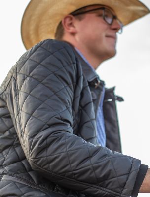 Image showing  Dryden Quilted Puffer Jacket with Leather Trim