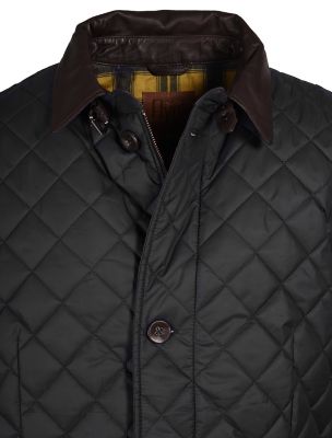 Image showing  Dryden Quilted Puffer Jacket with Leather Trim
