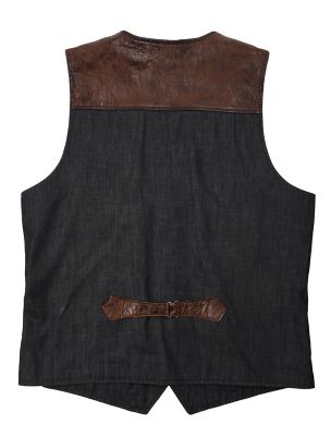 Image showing  Chisos Leather Vest with Denim Back