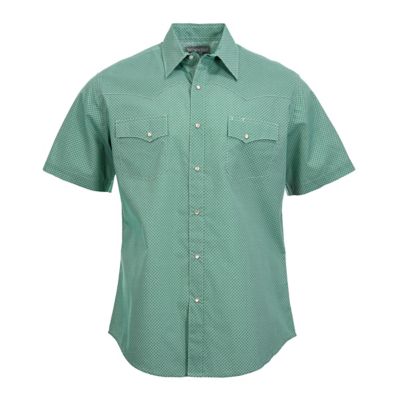 Wrangler Men's Wrancher Print Short-Sleeve Button-Down Shirt, Front and Back Yokes