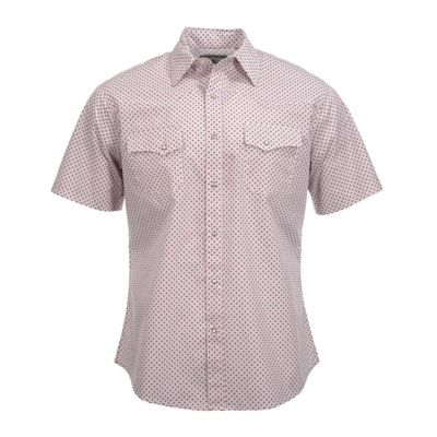 Image showing 0 th Wrangler Men's Wrancher Print Short-Sleeve Button-Down Shirt, Front and Back Yokes