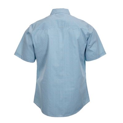 Image showing 1 th Wrangler Men's Wrancher Print Short-Sleeve Button-Down Shirt, Front and Back Yokes