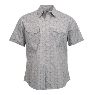 Wrangler Men's Wrancher Print Short-Sleeve Button-Down Shirt