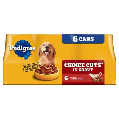 Pedigree Choice Cuts in Gravy Adult Canned Soft Wet Dog Food with Beef, 13.2 oz. Cans 6 Pack