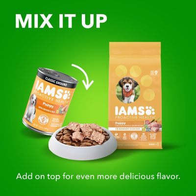 Image showing 6 th Iams Puppy Classic Ground with Chicken and Rice Wet Dog Food, 13 oz.