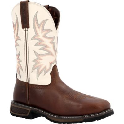 Durango Workhorse Mens Bone Square Steel Toe Western Boot