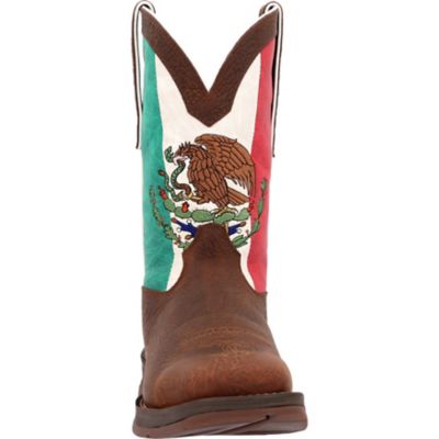 Image showing  Men's Rebel Work Mexico Flag Square Steel Toe Western Boot