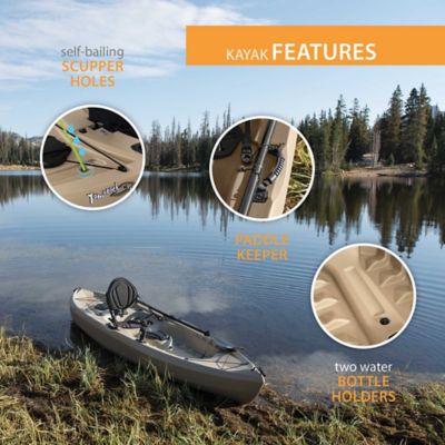 Image showing 5 th Lifetime Tamarack 10 Ft. Sit-on-Top Angler Kayak, Tan, 2 pk.