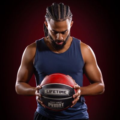 Image showing  Soft Grip PVMNT Premium Outdoor Basketball, 29.5 in., Red