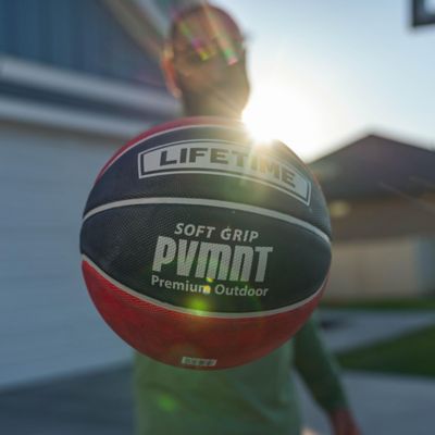 Image showing  Soft Grip PVMNT Premium Outdoor Basketball, 29.5 in., Red