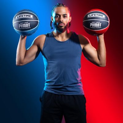 Image showing 8 th Lifetime Soft Grip PVMNT Premium Outdoor Basketball, 29.5 in., Red