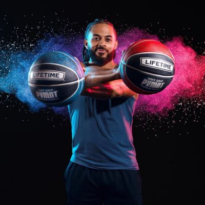 Image showing 9 th Lifetime Soft Grip PVMNT Premium Outdoor Basketball, 29.5 in., Red