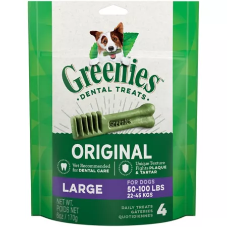 Greenies Original Natural Dental Care Dog Treats Large 4 ct Dog Dental Treats & Chews