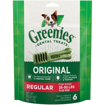 Greenies Original Natural Dental Care Dog Treats, Regular, 6 oz., 6 ct.