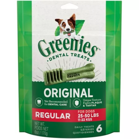 Greenies Original Natural Dental Care Dog Treats Regular 6 oz 6 ct Dog Dental Treats & Chews