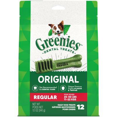 Greenies Original Poultry Flavor Natural Dental Care Dog Treats, Regular, 12 oz., 12 ct.