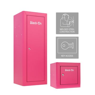 Stack-On Compact Welded Steel Pistol & Ammo Cabinet, Pink Kit