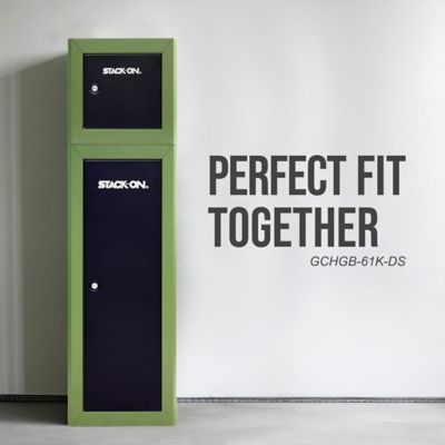 Image showing  Compact Welded Steel Pistol & Ammo Cabinet, Black & Green Kit